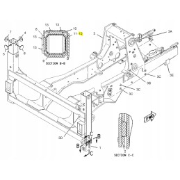 Atraminis slydimas kačių ekskavatoriaus krautuvui 16 mm