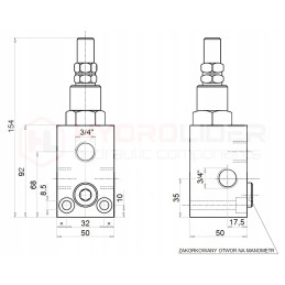 Perdavimo vožtuvas su žmogumi 3 4 90l 80 300bar 150 omų
