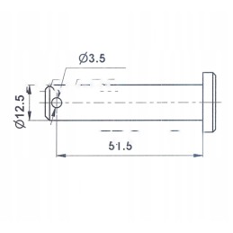 Šoninis grandinės kaištis c 330 50021240 skyriams
