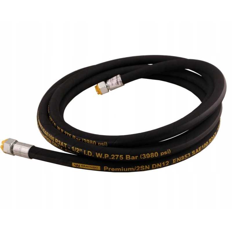 Hidraulinė žarna 275 barų sriegis m22x1 5 tiesi l 5000mm dn12 2sn aa 13