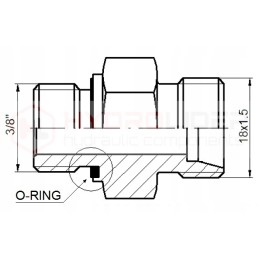 Tiesi jungtis ed bb g3 8 m18x1 5 hidrolideris