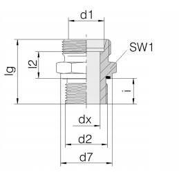 Tiesi jungtis su tarpine 3 8 bsp m18x1 5 12l