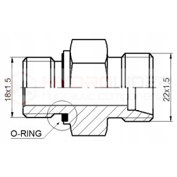 Tiesi jungtis ed bb m18x1 5 m22x1 5 hidrolideris