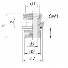 Tiesi jungtis su tarpikliu 1 2 bsp m18x1 5