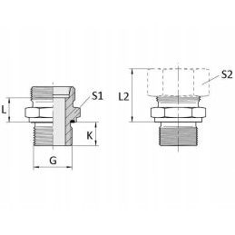 Tiesi jungtis su tarpikliu 1 2 bsp m18x1 5