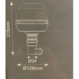 LED gaidžio įspėjamoji lemputė ant vamzdžio 12 24v IP65