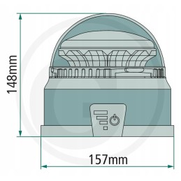 LED gaidžio įspėjamoji lemputė ant vamzdžio 12 24v IP65