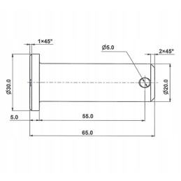 Apatinis pakabos tvirtinimo kaištis yra cinkuotas su lizdu