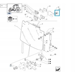 Veidrodžio rankenėlė new holland korpusas m8x16 5120540 c