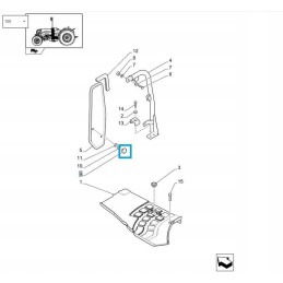 Veidrodžio rankenėlė new holland korpusas m8x16 5120540 c