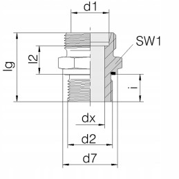 Tiesi jungtis su tarpine 1 2 bsp m20x1 5