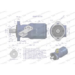 Orbitinis hidraulinis variklis, 315 cm3 aps./min