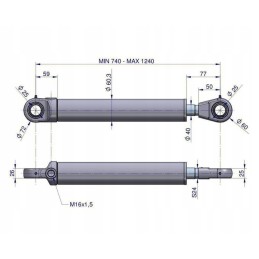 Vienpusis cilindras cj2f50 40 500 warynski