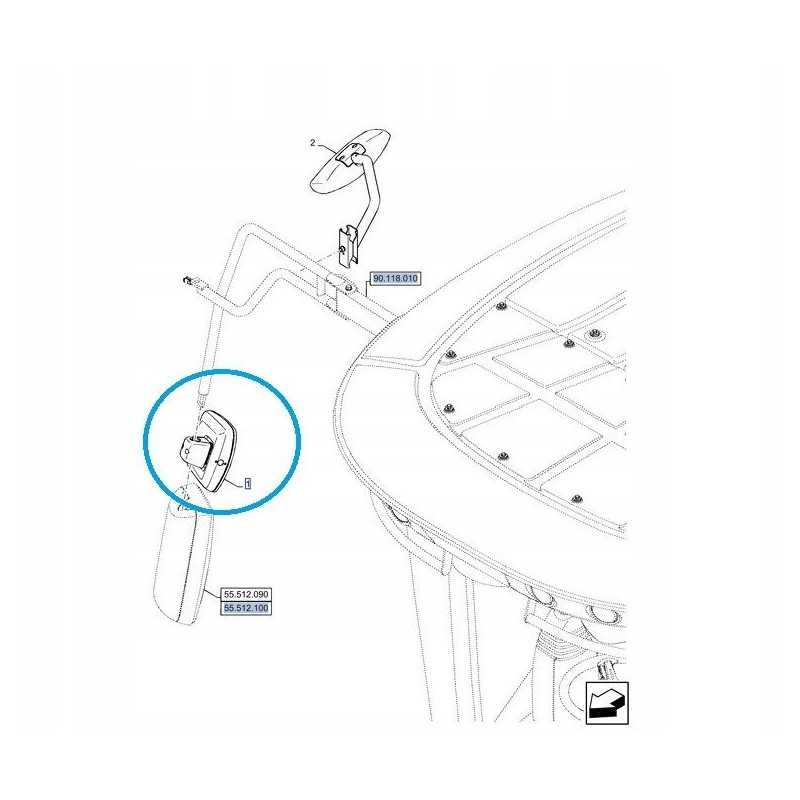 Papildomas veidrodis New Holland TC 84405789