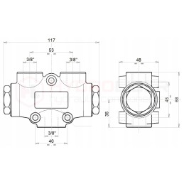 Hidraulinis vožtuvas, alyvos daliklis 50 50 3 8 3 6l
