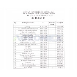 MF 4 variklio tarpiklių komplektas, originalus Ursus