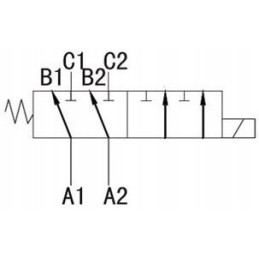 Solenoidinis vožtuvas 6 2 daliklis 90l 12v 3 sekcija apvaliam