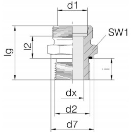 Tiesi jungtis su sandarikliais 1 4 bsp m14x1 5 8l