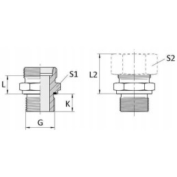 Tiesi jungtis su sandarikliais 1 4 bsp m14x1 5 8l