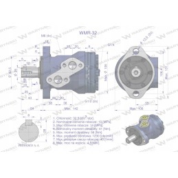 WMR orbitinis hidraulinis variklis 32 cm3 aps./min