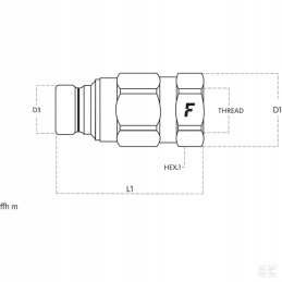 Plokščias greitas jungtis ffh kištukas 3 8