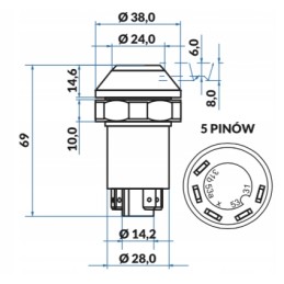 Case Claas Fendt valytuvo jungiklio mygtukas