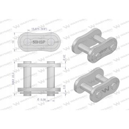 Sustiprinta grandinės užraktas z50sp r1 5 8 5 vnt m