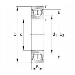 Rutulinis guolis paprastai 30x62x16 mm skf