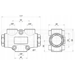 Srauto skirstytuvas 50 50 3 8 20 30l 250bar