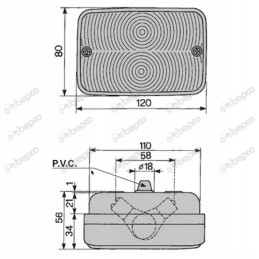 Galinis žibintas 20x80mm korpusas renault deutz mf