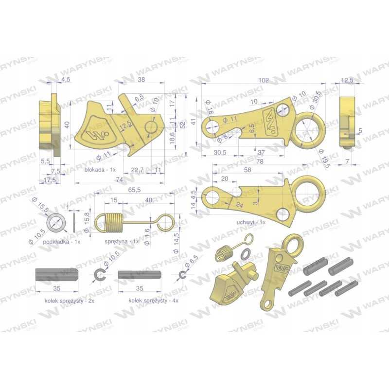 Cat 2HD Warynski kabliukų remonto rinkinys