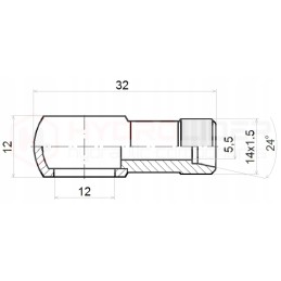 Jungtis m14x1 5 tinklelis 12mm h 12 hidrolideris