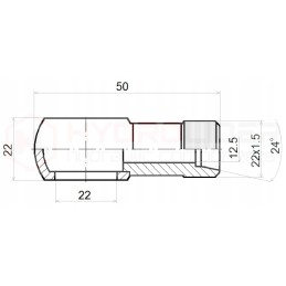 Jungtis m22x1 5 tinklelis 22mm h 22 hidrolideris