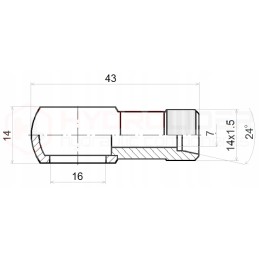 Jungtis m14x1 5 tinklelis 16mm h 14 hidrolideris