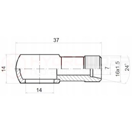 Jungtis m16x1 5 tinklelis 14mm h 14 hidrolideris