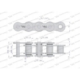 Ritininė grandinė su sandarinimo žiedu ansi a 40 r1 1 2 5m m