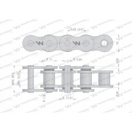 Ritininė grandinė su sandarinimo žiedu ansi a 60 r1 3 4 5 m m