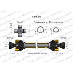 Kardaninis velenas 660 1000mm 830n Warynski