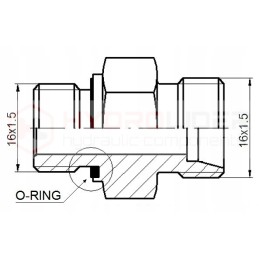 Tiesi jungtis ed bb m16x1 5 m16x1 5 hidrolideris