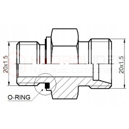 Tiesi jungtis ed bb m20x1 5 m20x1 5 hidrolideris