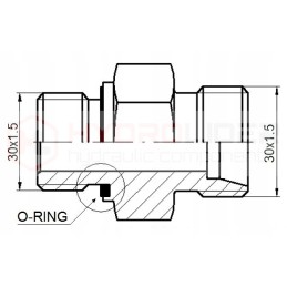 Tiesi jungtis ed bb m30x1 5 m30x1 5 hidrolideris