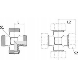 Kryžminė jungtis m16x1 5 10l ks10l voss