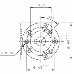 SMM32 orbitinis hidraulinis variklis 16mm 2 4kw boc