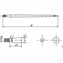 Krautuvas tiesus žvaigždės profilis 35x820 mm apskritimas