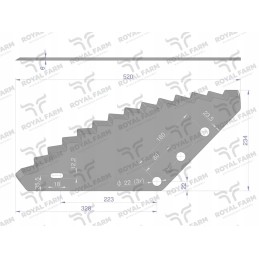 Tiekimo vagono peilis, universali anga, 22mm, standartinis Roy