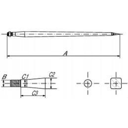Krautuvas tiesus žvaigždės profilis 35x860 mm
