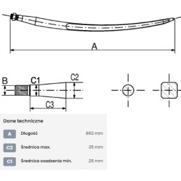Krautuvas tiesus žvaigždės profilis 35x860 mm
