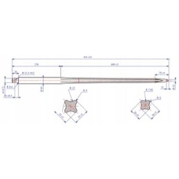 Krautuvas tiesus žvaigždės profilis 32x860 mm