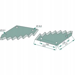 Tiekimo vagono peilis 8 mm jf stoll vm 32 38 1380 0034