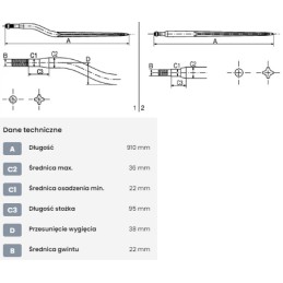 Krautuvas, išlenktas 38 mm, dvigubas T 36 profilis